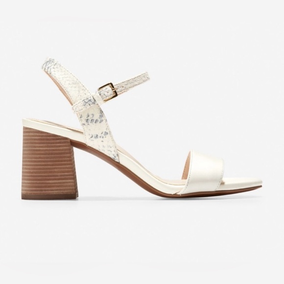 Cole Haan ♡ Josie Block Heel Sandal in Ivory Roccia - Picture 4 of 8